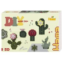 Hama 3622 - DIY Bügelperlen Midi 14+, Kakteen/Sukkulenten, Geschenkpackung, Motivvorlage Kakteen/Sukkulenten mit 3D Effekt, mit ca. 6.000 Bügelperlen und Zubehör von Dan Import