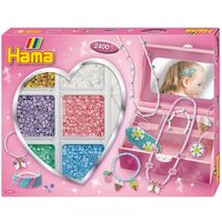 Hama 3707 - Kreativbox Accessoires, Schmuckset mit ca. 2400 Midi-Bügelperlen, Stiftplatte und Zubehör von Malte Haaning Plastic A/S