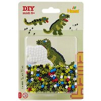 Hama 4193 - Bügelperlen Dino, ca. 450 Perlen, Stiftplatte Dinosaurier, Bügelpapier von Malte Haaning Plastic A/S