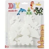 Hama 4584 - Stiftplatten 4er Set (Delfin/Drache/Seepferdchen/Frosch) für Midi-Bügelperlen von Dan Import