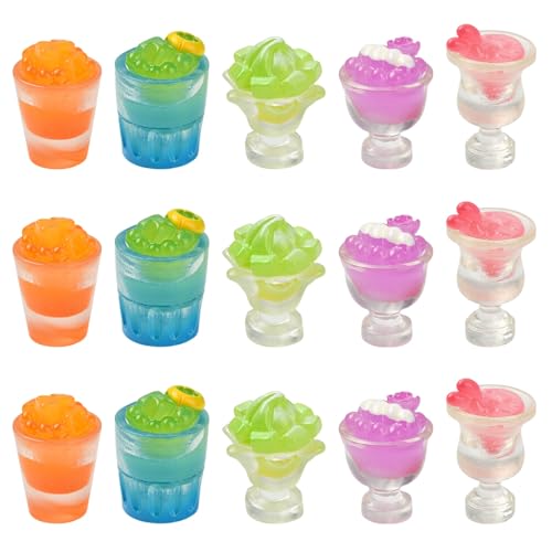 DanLingJewelry 30-teiliges Sommer-Getränke-Set für Puppenhaus-Getränke, simuliertes Obst, Eissaft, Getränke für DIY, Kunst, Handwerk, Display, Puppenhaus, Lebensmittel, Küchenzubehör von DanLingJewelry