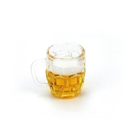 DanLingJewelry Mini-Bierkrug-Figuren aus Kunstharz mit künstlichen Eiswürfeln für Puppenhaus-Zubehör, Heimdekoration, 10 Stück von DanLingJewelry