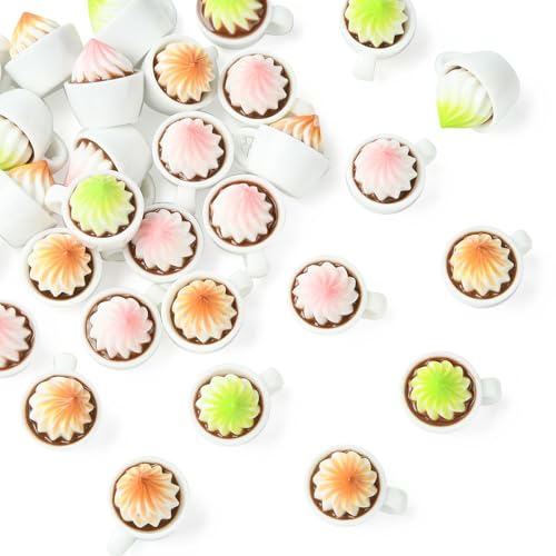 DanLingJewelry Mini-Kaffeetassen-Figuren, kleine Kaffeetasse, Getränkegeschirr, Puppenhaus-Zubehör für DIY, Küche, Party, Dekoration, Schlüsselanhänger, Ohrringe, 30 Stück von DanLingJewelry