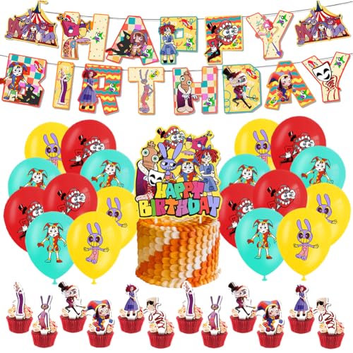 32PCS Zirkus Geburtstag Deko,Zirkus Luftballons,Ballon Set,ZirkusPartydekorationen,Geeignet für Kindergeburtstagsfeier Themenparty,Partydekorationen von Danbghyuo