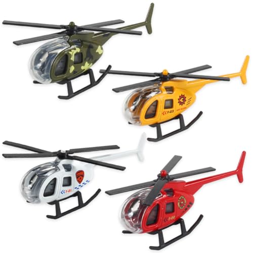 4PCS Hubschrauber-Flugzeugmodell aus Druckgusslegierung,Spielzeugflugzeug,Mini Hubschrauber Modell Spielzeugsimulation Hubschrauber Propellern,Geburtstagsfeier Für Kinder,Desktop-Display,Ornament von Danbghyuo