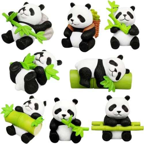 8 Stück Panda Figuren Torte, Panda Kuchen Deko, Panda Figur Harz Mini-Tieren, Panda, Dekoration, niedliches Spielzeug, Figuren, Dekoration, DIY, Gartenarbeit von Danbghyuo