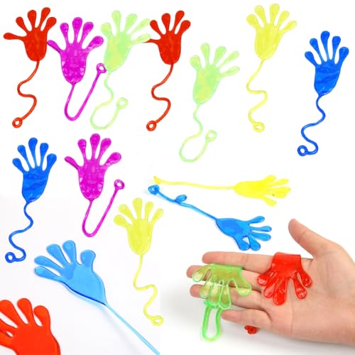 Danbghyuo 40 Stück Klebehände Spielzeug,Klatshhand Kinder,Klatschhands,Kinders Bunte Glibberhand,Gummi Hand,für Kinder für den Kindergeburtstag als Gastgeschenk für Mädchen und Jungen von Danbghyuo