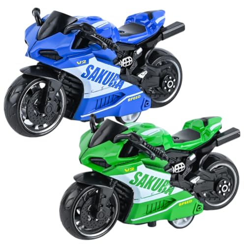 Danbghyuo Motorrad Spielzeug für Kinder,2 PCS Friktion & beweglicher Fahrer-Figur,motorrads Modell spielzeugs Mini Moto Geschenk,Spielzeug-Motorrad für Kinder Weihnachten GeburtstagParty Geschenke von Danbghyuo