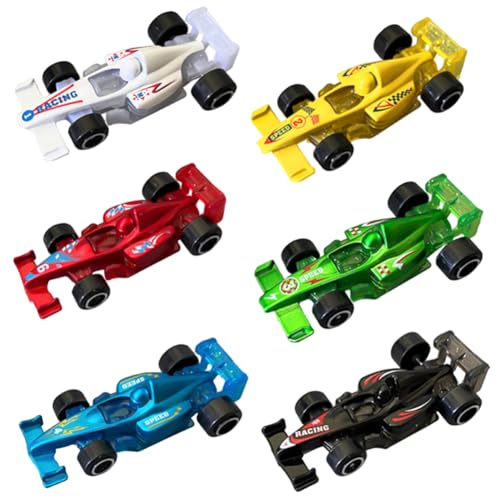 Kleiner Rennwagen aus Leichtmetall,6PCS Rennen Spielzeug Set,Metall Mini Spielzeugautos,Legierung Auto Modell Gleichung Auto gleitet vorwärts kleine Rennwagen Simulation Sportwagen, für Jungen und Mäd von Danbghyuo