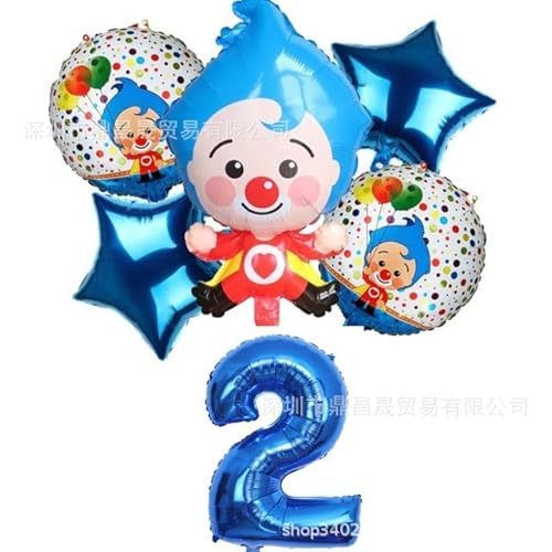 Luftballon Set Clown, 2 jahr Geburtstagsdeko,Geburtstagsdeko Zirkus,Zirkus Folienballon Deko Clown Luftballons Set, zum Karneval Urlaub Geburtstag Thematische Party Deko von Danbghyuo