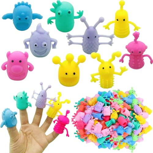 Monster Finger, 20 Stück Fingerpuppe Monster,Fingerpuppen für aus Gummi,Finger Monster Silikon,Monster Fingerpuppen,Geeignet für Halloween, Cosplay-Party, Osterparty, Zufällige Farbe von Danbghyuo