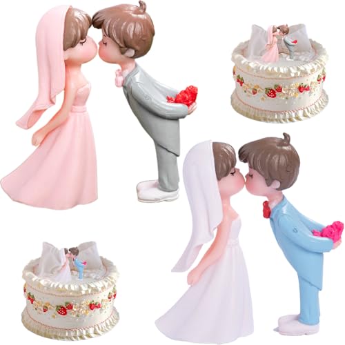 Tortenfigur Hochzeitstorte, 2 Paare Braut Bräutigam Figuren Kuchen Dekorationen, Figuren Paar Ballon Harz Garten Ornament, Niedliche Kuss-Paar-Puppen-Ornamente, Auto-Armaturenbrett-Dekorationen Tortenfigur Hochzeitstorte, 2 Paare Braut Bräutigam Figuren Kuchen Dekorationen, Figuren Paar Ballon Harz Garten Ornament, Niedliche Kuss-Paar-Puppen-Ornamente, Auto-Armaturenbrett-Dekorationen von Danbghyuo