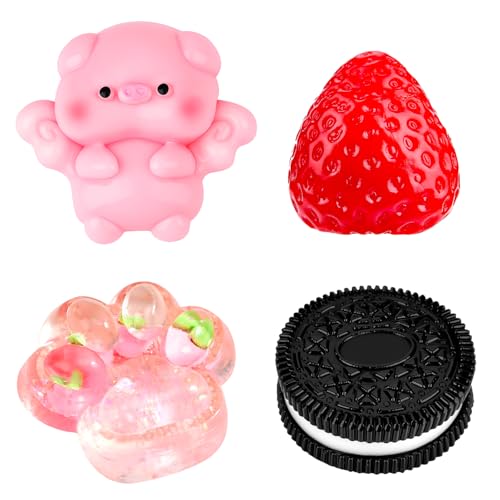Dandin 4 Stück Taba Squishy Cat Set, Biscuit Stress Relief Toy, Fidget Toys Sensory Stress Spielzeug für Weihnachten, Halloween, Geburtstagsgeschenke, Mädchen und Jungen von Dandin