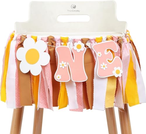 Groovy One First Birthday Dekorationen – Hochstuhl-Banner, Babyparty, Kuchen-Hintergrund von Danduolai