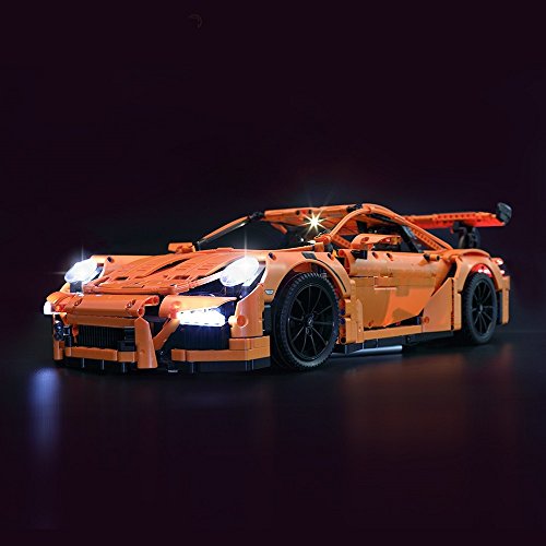 LED Beleuchtungs-Set Licht-Set Akku-Box kompatible mit Lego Porsche 911 GT3 RS 42056 und 20001 Modell (Porsche Nicht enthalten) von Daniko