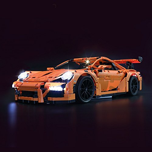 LED Beleuchtungs-Set Licht-Set Akku-Box kompatibel mit Lego Porsche 911 GT3 RS 42056 und 20001 Modell (Porsche Nicht enthalten) von Daniko
