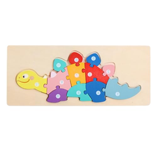 Dankek Holztierpuzzle,Dinosaurier Holzpuzzle, Stapelspielzeug im Dinosaurier-Design, Entzückendes, lustiges, farbenfrohes Montessori- und Stapelspielzeug für den Vorschul- und -Intelligenzunterricht von Dankek