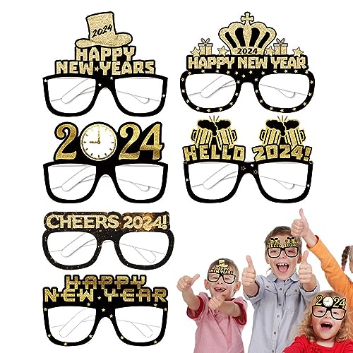 Dankek Neujahrsparty-Brille | Auffällige Kegelhüte für Brillen 2024,Kopfbedeckungen, Kostümzubehör für Neujahr, Weihnachten, Strandparty, Geburtstagsfeier von Dankek