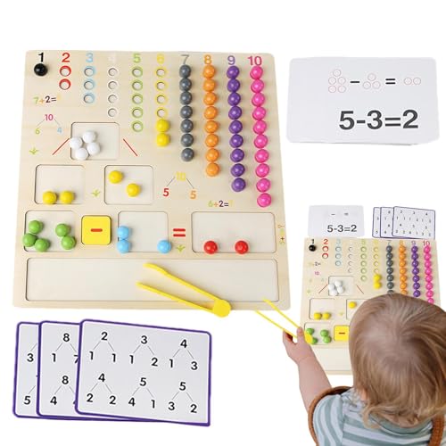 Dankek Zählperlen für Mathematik,Mathe-Zählperlen,Montessori-Zählspielzeug für Vorschulkinder - Mathematikspiele für frühes Lernen, Entwicklung der Hand-Auge-Koordination und der Feinmotorik von Dankek