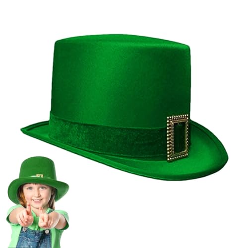 St. Patrick's Day Hut - Kleeblatt Zylinder | Samt Grüner Zylinder Kleeblatt Hut | Kostümzubehör Für Damen | Herren Für Mottopartys | Alltagskleidung Tafelaufsätze von Dankek