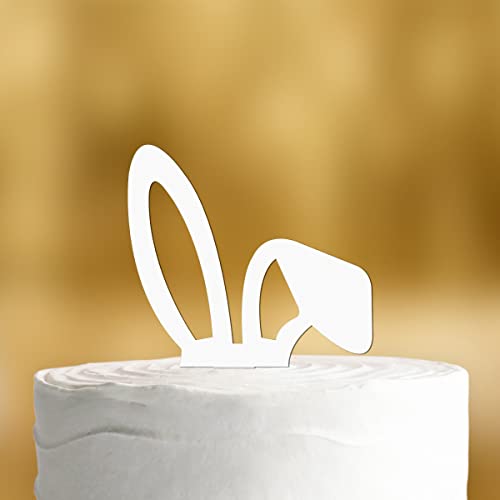 Cake Topper Hasenohren - Acrylglas Weiss - Tortenaufsatz, Kuchen, Tortendeko, Tortenstecker, Kuchenaufsatz, Kuchendeko, Osterhase von Dankeskarte.com