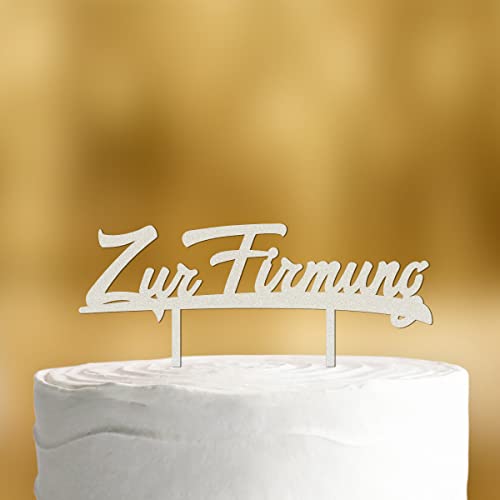 Cake Topper Zur Firmung [in Schreibschrift] - Acryl satiniert - für die Firmungstorte - Tortenaufleger Firmung Tortenaufleger Jugendweihe deko Tortendeko Firmung deko Jugendweihe Mädchen von Dankeskarte.com
