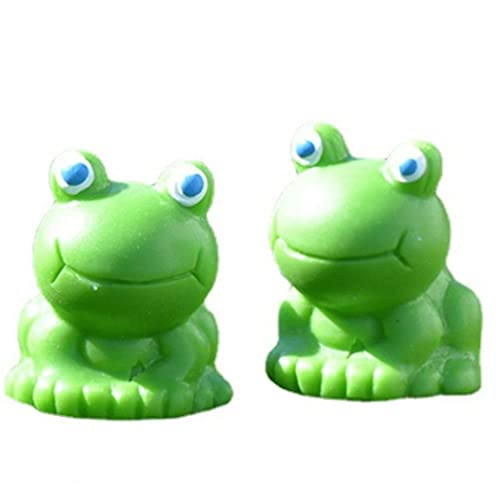 Danlai 2pcs Mini Frosch Figuren Tiere Modell Miniatur Moos Landschaft Fairy Garden Dekorative Ornamente Für Kuchen -Topper -Auto -armaturenbrett von Danlai