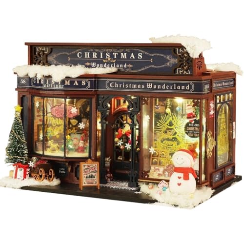 Danlai DIY-bausatz Für Weihnachts-süßigkeitenhäuser Aus Holz, Merry Christmas Wonderland, Puppenhäuser, Miniaturbausätze, Handgefertigter Miniaturhausbausatz von Danlai