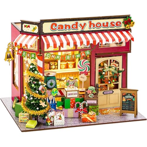 Danlai DIY-bausatz Für Weihnachts-süßigkeitenhäuser Aus Holz, Merry Christmas Wonderland, Puppenhäuser, Miniaturbausätze, Handgefertigter Miniaturhausbausatz von Danlai