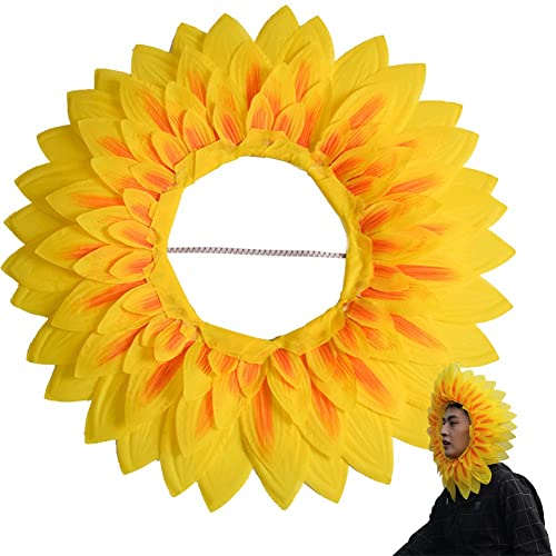 Danlai Sonnenblumenkopfbedeckung Lustige Performance Requisiten Sonnenblumenhuße Für Tanzparty Festival Spiele Kinder Teenager Erwachsene von Danlai
