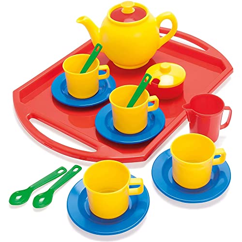 DANTOY - Teeservice Spielset mit Servierbrett - Teeparty für Kinder - 18 Stück - Spielzeug für Kinder - Kinderküche - Hergestellt in Dänemark. von Dantoy