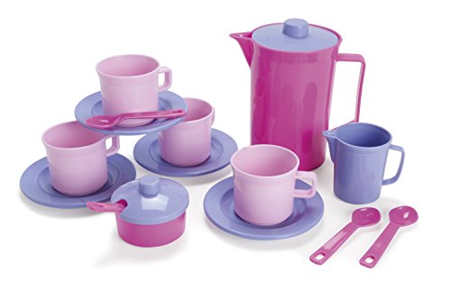 Dantoy Coffee Set For 4, Role Play Tea Party with 17 Pieces Pretend Play Toys for Kids – Princess Pink von Dantoy