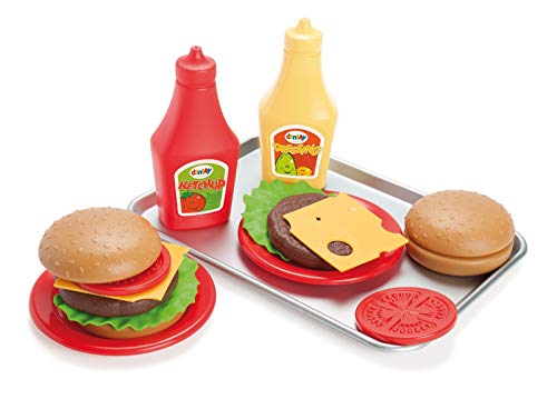 Dantoy Burger Play Food Set mit Tablett – Rollenspielspielzeug für Kinder mit 17 Teilen – Essen Rollenspielset für Kinder – Rollenspiel – Hergestellt in Dänemark von Dantoy
