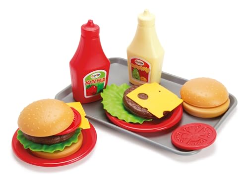 Dantoy Burger Play Food Set mit Tablett – Rollenspielspielzeug für Kinder mit 17 Teilen – Essen Rollenspielset für Kinder – Rollenspiel – Hergestellt in Dänemark von Dantoy