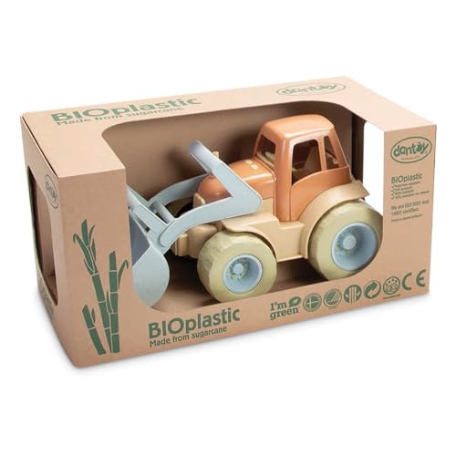 Dantoy - Bio Traktor – Ab 2 Jahre - Der Traktor ist EIN in Dänemark hergestelltes Spielzeug - Aus Biokunststoff - Großer Frontlader - Für Fantasievolle Rollenspiele - Maschinenwaschbar von ボーネルンド