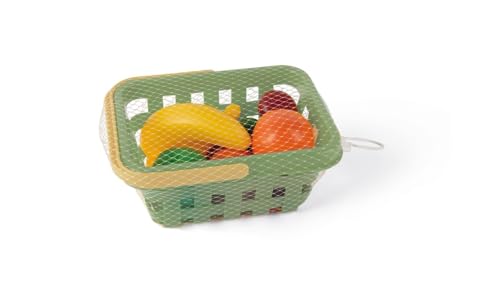 Dantoy Green Garden Spielzeug-Einkaufskorb mit Früchten, 10-teiliges Set, Spülmaschinenfest, ab 2 Jahren von Dantoy