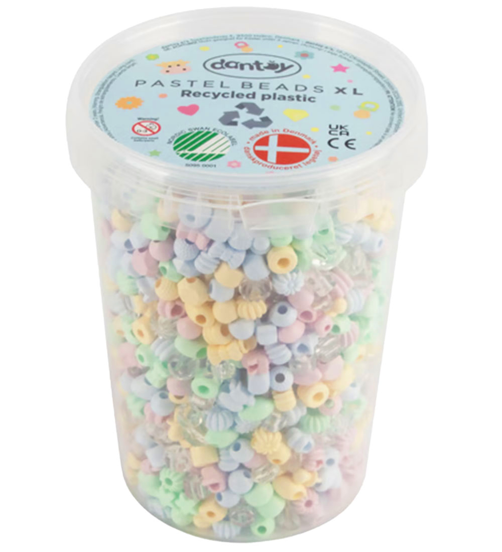 Dantoy Perlen - 1580 st. - Pastel Recycling - Dantoy - One Size - Perlen von Dantoy
