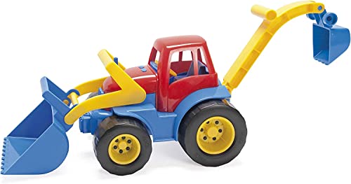 Dantoy - Kinder Traktor - Traktor mit Frontlader und Bagger - Für Kinder ab 2 Jahren - Hergestellt in Dänemark von Dantoy