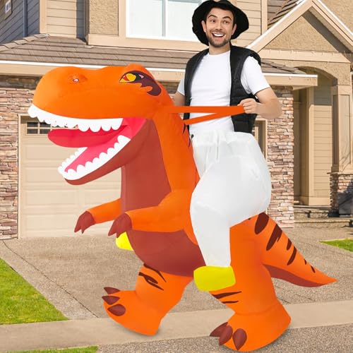Danxilu Aufblasbares Dinosaurierkostüm für Erwachsene Lustiges Aufblasbares T-Rex-Kostüm für Männer und Frauen, Lustiges Aufblasbares Dinosaurierkostüm für Halloween-Cosplay-Mottopartys Danxilu Aufblasbares Dinosaurierkostüm für Erwachsene Lustiges Aufblasbares T-Rex-Kostüm für Männer und Frauen, Lustiges Aufblasbares Dinosaurierkostüm für Halloween-Cosplay-Mottopartys von Danxilu
