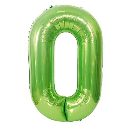 Luftballon Geburtstagsdeko Grün Ballon Zahl 0, XXL Folienballon Riesen Grün Zahlen Helium Ballons Jahr Party Deko, für 10 Junge Mädchen Geburtstags, Hochzeit, Jubiläum Dekoration 100 cm von Daohexi