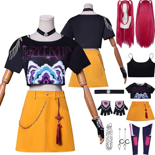 Daotutu Anime K-kpop D-Demon H-Hunters Mira Cosplay Kostüm Outfit Rolle Zoe’y Rumi Cosplay Uniform Komplettes Set Halloween Dress Up Anzug mit Perücke für Frauen Daotutu Anime K-kpop D-Demon H-Hunters Mira Cosplay Kostüm Outfit Rolle Zoe’y Rumi Cosplay Uniform Komplettes Set Halloween Dress Up Anzug mit Perücke für Frauen von Daotutu