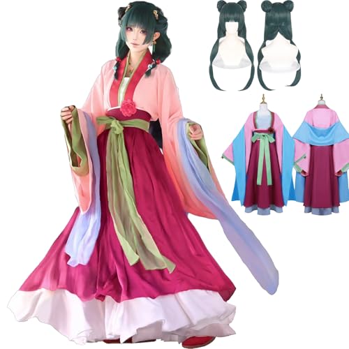 Daotutu Anime Maomao Cosplay Kostüm für The Apothecary Diaries Cosplay Outfit Neue Haut Rollenspiel Uniform Rolle Jinshi Komplettes Set Halloween Dress Up Anzug mit Perücke für Frauen Mädchen von Daotutu