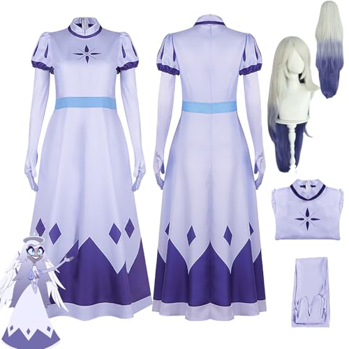 Daotutu Emily Hazbin Hotel Cosplay mit Wig Kostüm für Frauen Anime Charakter Vaggie Rot Uniform Erwachsene Kleid Komplettset Jacke Dress Up Anzug Outfits Halloween Karneval Party (M) von Daotutu