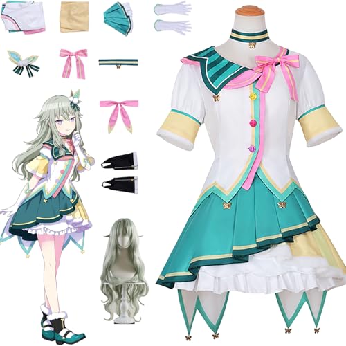 Daotutu Nene Kusanagi Project Sekai Colourful Stage Cosplay Perücke Kostüm Outfit für Frauen Mädchen Anime Charakter Asahina Mafuyu Blau Kleid Uniform Set Halloween Karneval Party Dress Up Anzug (L) von Daotutu