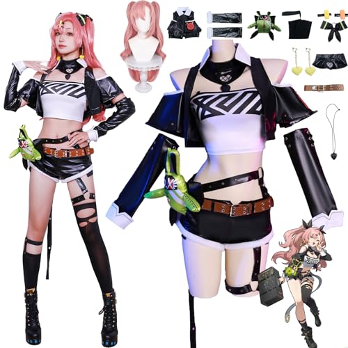 Daotutu Nicole Demara Zenless Zone Zero Cosplay Kostüm Perücke für Frauen Charakter Hoshimi Miyabi Uniform Erwachsene Komplettset Jacke Dress Up Anzug Outfits Halloween Karneval Party Geschenke (S) Daotutu Nicole Demara Zenless Zone Zero Cosplay Kostüm Perücke für Frauen Charakter Hoshimi Miyabi Uniform Erwachsene Komplettset Jacke Dress Up Anzug Outfits Halloween Karneval Party Geschenke (S) von Daotutu