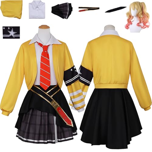 Daotutu Saki Tenma Project Sekai Colourful Stage Cosplay Perücke Kostüm Outfit für Frauen Mädchen Anime Charakter Asahina Mafuyu Gelb Uniform Full Set Halloween Karneval Party Dress Up Anzug (M) von Daotutu