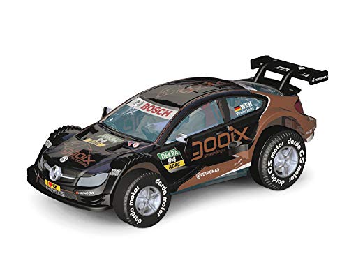 Darda 50395 Auto Mercedes-Benz C-Coupé DTM Wehrlein, Rennauto mit auswechselbaren Rückzugsmotor, Fahrzeug mit Aufziehmotor, Rückziehauto für Rennbahnen, für Kinder ab 5 Jahre, 8 cm, schwarz von Darda