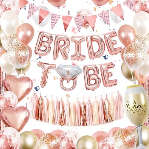 Bride to Be Deko, Dargds Deko Junggesellenabschied Frauen, Jga Deko Frauen mit Roségold Konfetti Luftballons,Bride to Be Folienballon,Jga Accessoires Frauen für Bachelorette Party Bride to Be Deko, Dargds Deko Junggesellenabschied Frauen, Jga Deko Frauen mit Roségold Konfetti Luftballons,Bride to Be Folienballon,Jga Accessoires Frauen für Bachelorette Party von Dargds