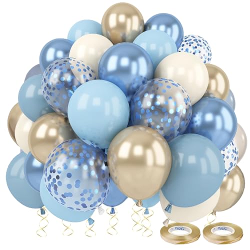 Luftballons Blau Gold, 60 Stück 12 Zoll Konfetti Helium Ballons Blau Beige Gold, Blaue Luftballons Für Geburtstagsdeko Blaue Jungen Mann, Baby Shower, Geburtstag Deko, Babyparty Deko Luftballons Blau Gold, 60 Stück 12 Zoll Konfetti Helium Ballons Blau Beige Gold, Blaue Luftballons Für Geburtstagsdeko Blaue Jungen Mann, Baby Shower, Geburtstag Deko, Babyparty Deko von Dargds