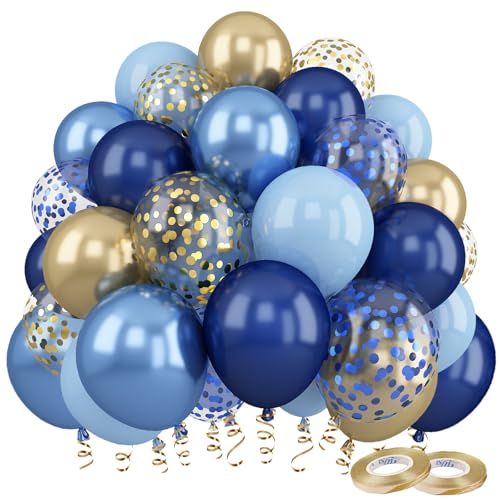 Luftballons Blau Gold, 60 Stück 12 Zoll Konfetti Helium Ballons Blau Gold, Blaue Luftballons Geburtstag Für Geburtstagsdeko Blaue Jungen Mann, Baby Shower, Geburtstag Deko, Babyparty Deko Luftballons Blau Gold, 60 Stück 12 Zoll Konfetti Helium Ballons Blau Gold, Blaue Luftballons Geburtstag Für Geburtstagsdeko Blaue Jungen Mann, Baby Shower, Geburtstag Deko, Babyparty Deko von Dargds